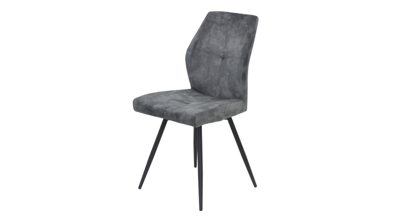 Polsterstuhl anthrazit Metallgestell - Microfaser - drehbar - ALLY