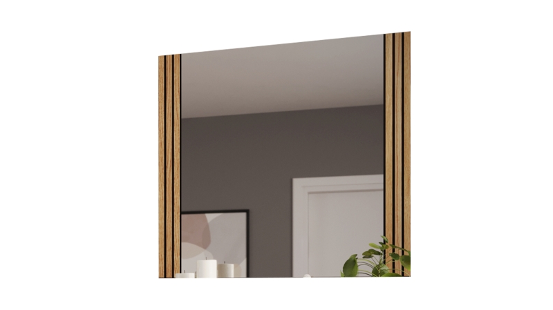 Wandspiegel mit Rahmen Eiche teilmassiv geölt 82 x 80 cm - BELLA