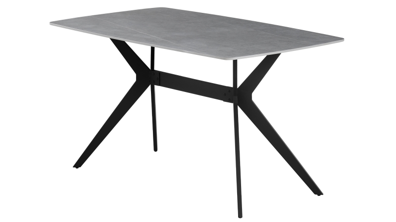 Esstisch 140 x 80 cm Marmoroptik grau - ZINASCO