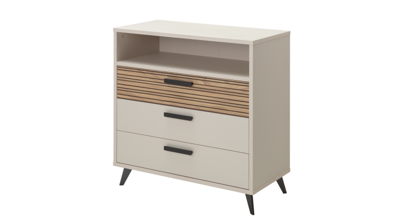 Kommode mit 3 Schubladen Eiche - beige - 92 x 45 cm - BRAVO