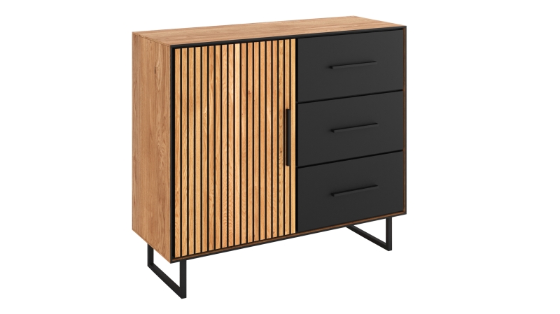 Kommode mit 3 Schubladen Eiche geölt 108 x 40 cm - BELLA