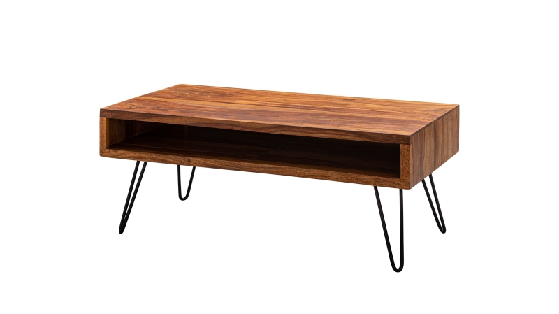 Couchtisch Sheesham massiv gebeizt 100 x 50 cm - NORELL 