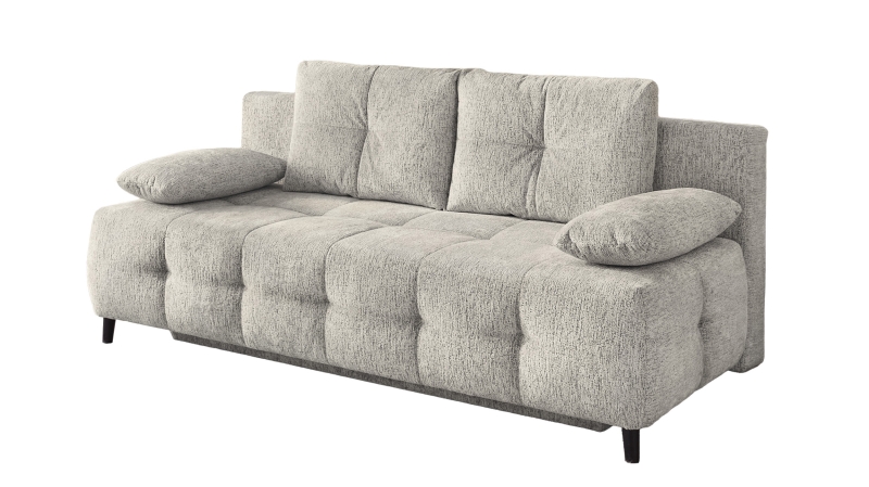 Schlafsofa grau 207 cm mit Bettkasten Federkern - PHIL 