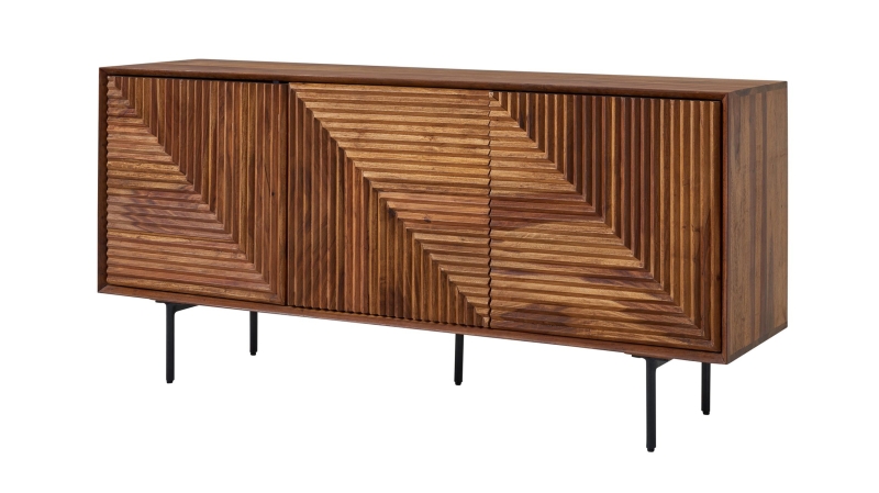 Sideboard Sheesham massiv 148 x 40 cm 3-türig -  DAINA