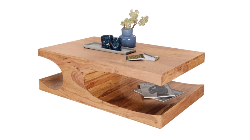 Couchtisch Akazie massiv lackiert 118 x 70 cm - SKARN