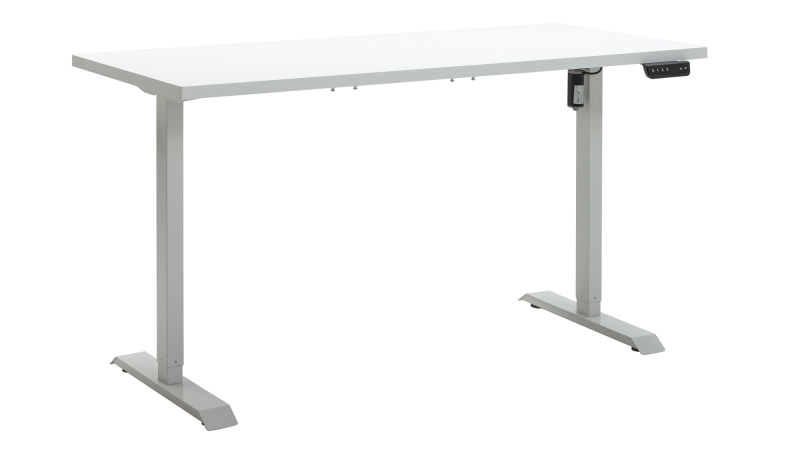 Computerschreibtisch höhenverstellbar weiß hochglanz 150 cm - ENERGIA