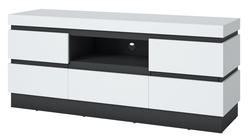 TV - Lowboard alpinweiß - anthrazit 161 cm - CAMPANIA