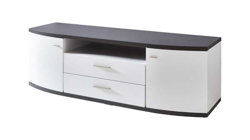 TV - Lowboard weiß hochglanz graphit 165 cm TV-Board - CABANA