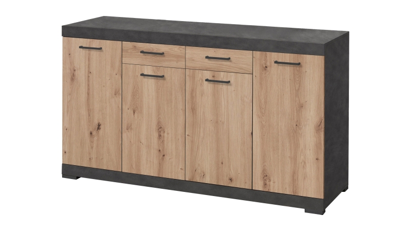 Kommode mit Schubladen anthrazit Artisan Eiche 160 cm - BRISTOL