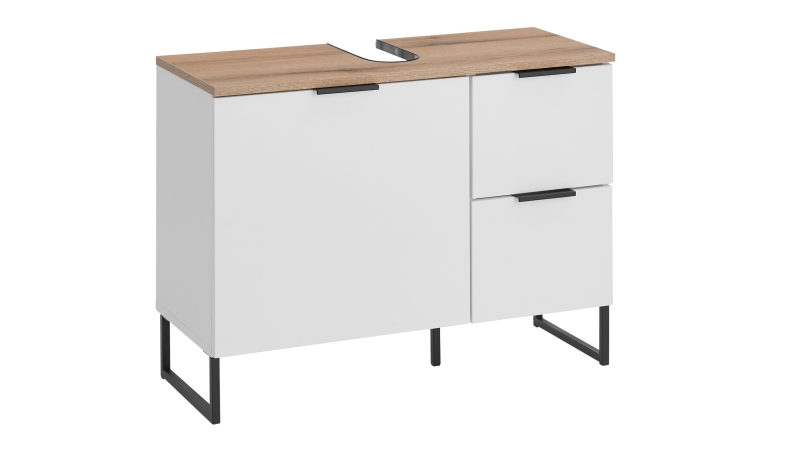 Waschbeckenunterschrank weiß Eiche 80 cm - DALIA 