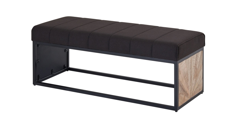 Sitzbank 105 cm Stoffbezug anthrazit Mango lackiert - MENJA