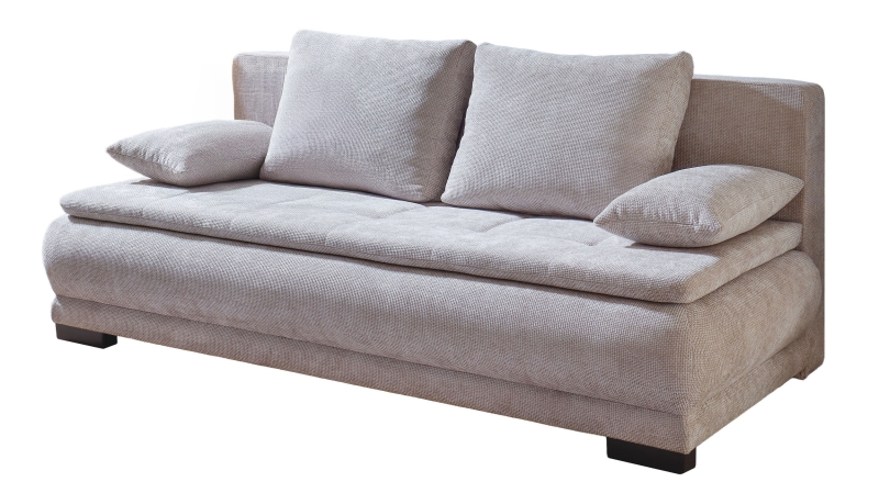 Schlafsofa grau Bettkasten ausziehbar Federkern 212 cm - LIAM