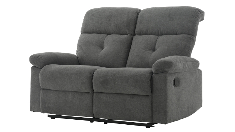 Einzelsofa Microfaser grau 136 cm - Relaxfunktion - RIVERA 