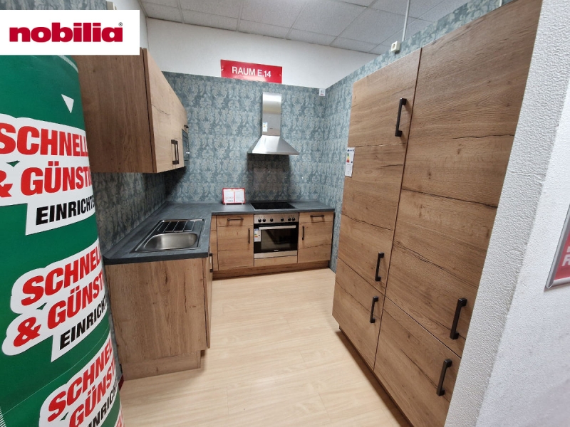 Eckküche  ca. 185 x 220 + 110 cm - mit Geräten - Küchenfronten matt - STRUCTURA