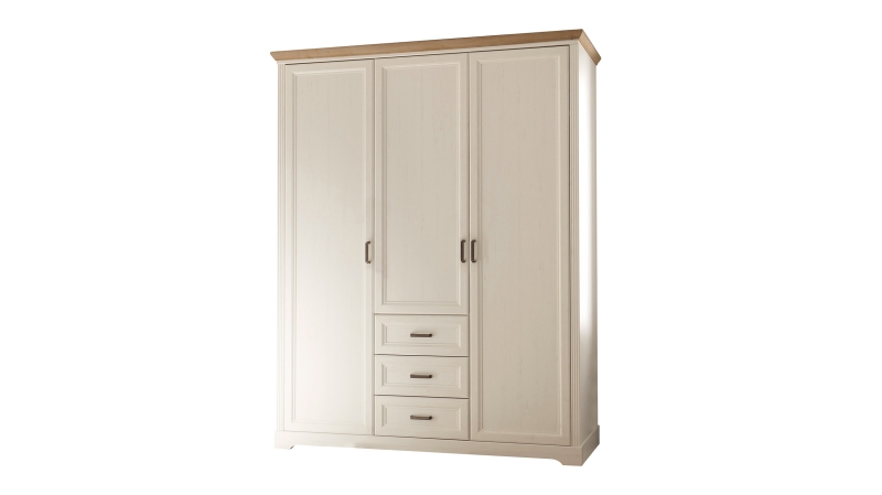 Kleiderschrank weiß Anderson Pine 164 cm 3-türig - JASMIN 