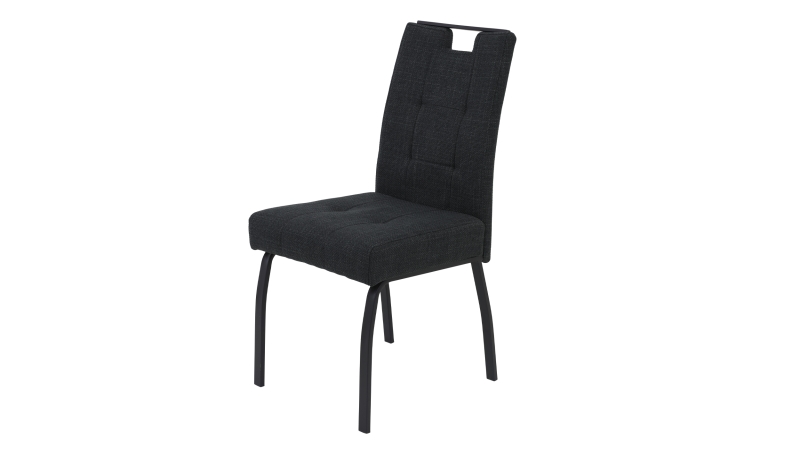 Polsterstuhl anthrazit Metallgestell Microfaser Webstoff - LAILA