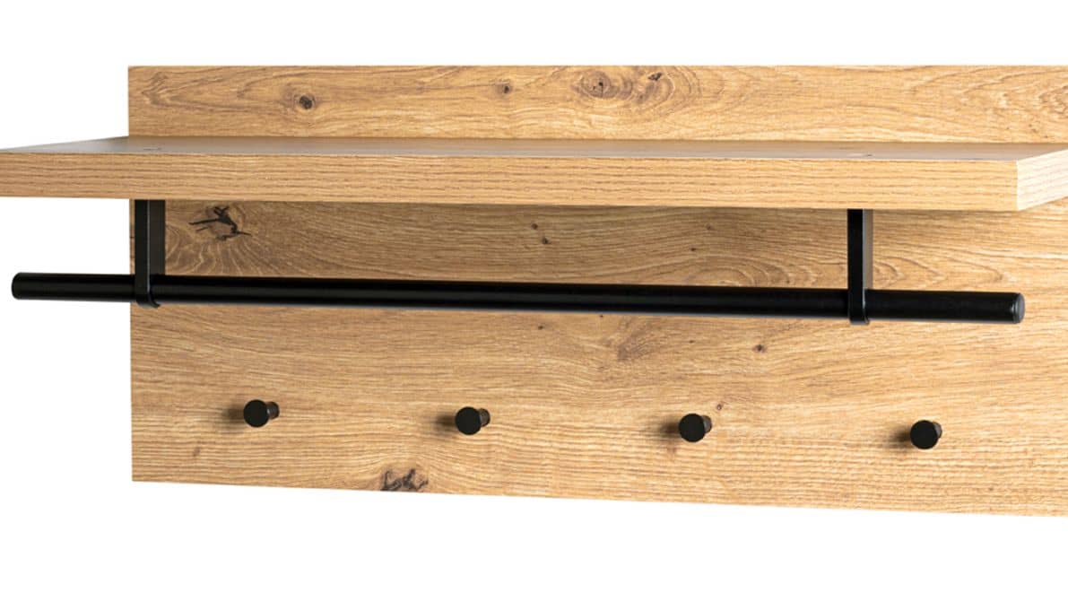 Produktbild von HAKU Möbel Wandgarderobe 17718 Silber Metall 5 Haken 60,0 X 24,0 Cm