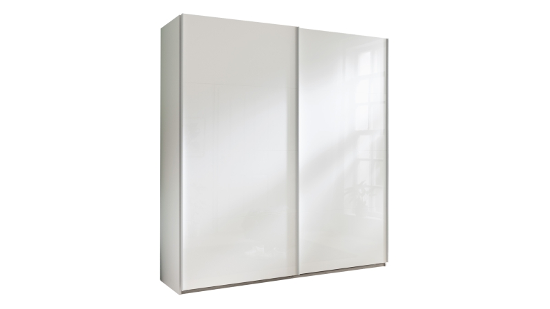 Schwebetürenschrank weiß hochglanz - 250 cm - SYSTEMA