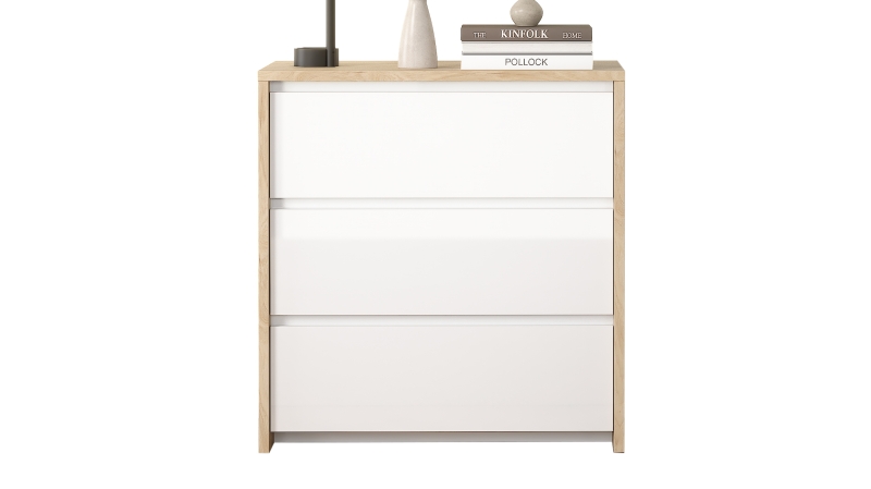 Kommode weiß hochglanz - Jackson Hickory 80 cm x 48 cm - NEXT