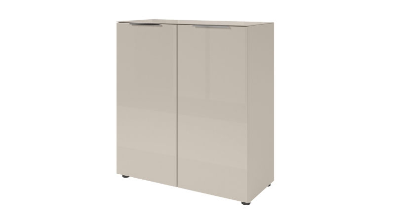 Kommode - beige - Glasfront - 90 x 40 cm - SANTORIN