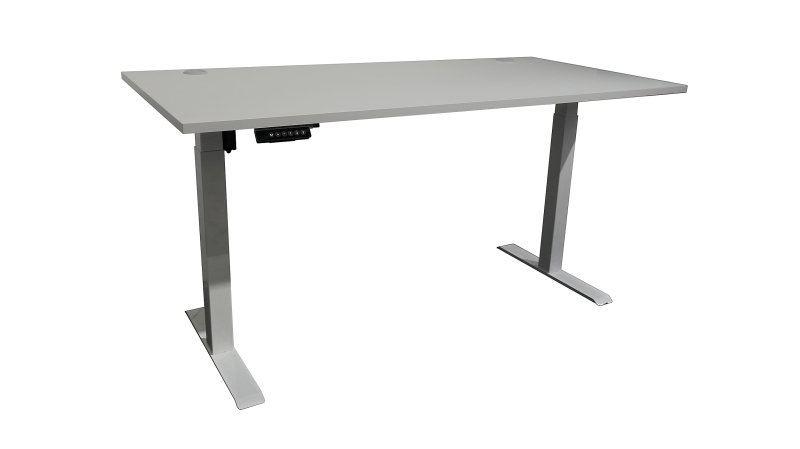 Computerschreibtisch grau 160 cm höhenverstellbar - PRONTO