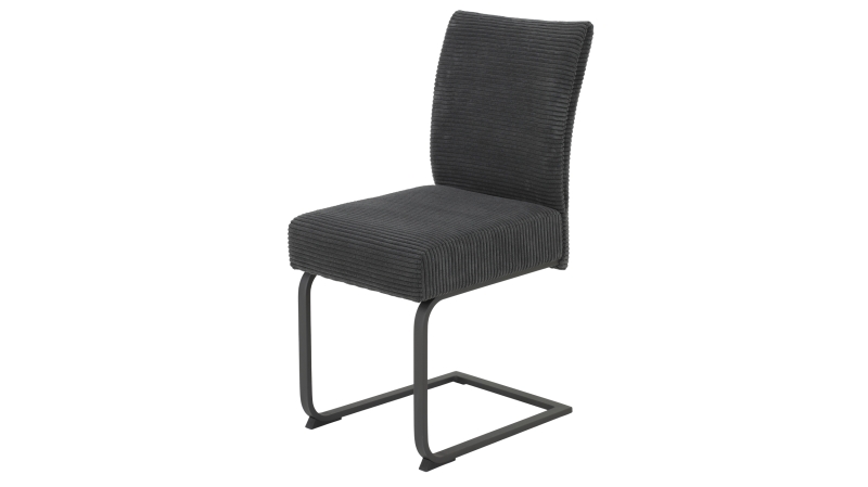 Schwingstuhl für Esszimmer anthrazit mit Cordbezug - OLESSA  