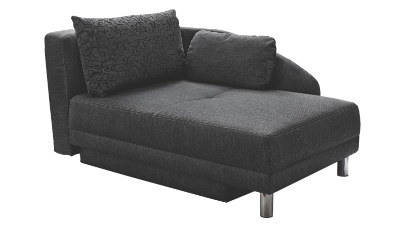 Einzelsofa 157 cm Recamiere anthrazit Schlaffunktion - REUBEN